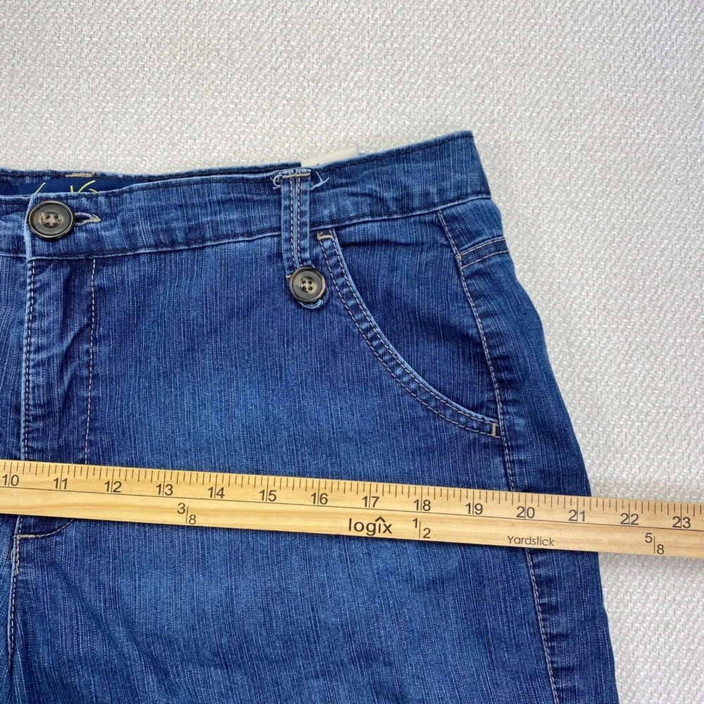 Gloria Vanderbilt Bermuda Shorts Womens 12 Blue Denim Lock Stitch Control DPF2